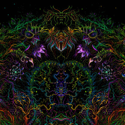 Forest Mandala Backdrop UV active Blacklight - Artrama