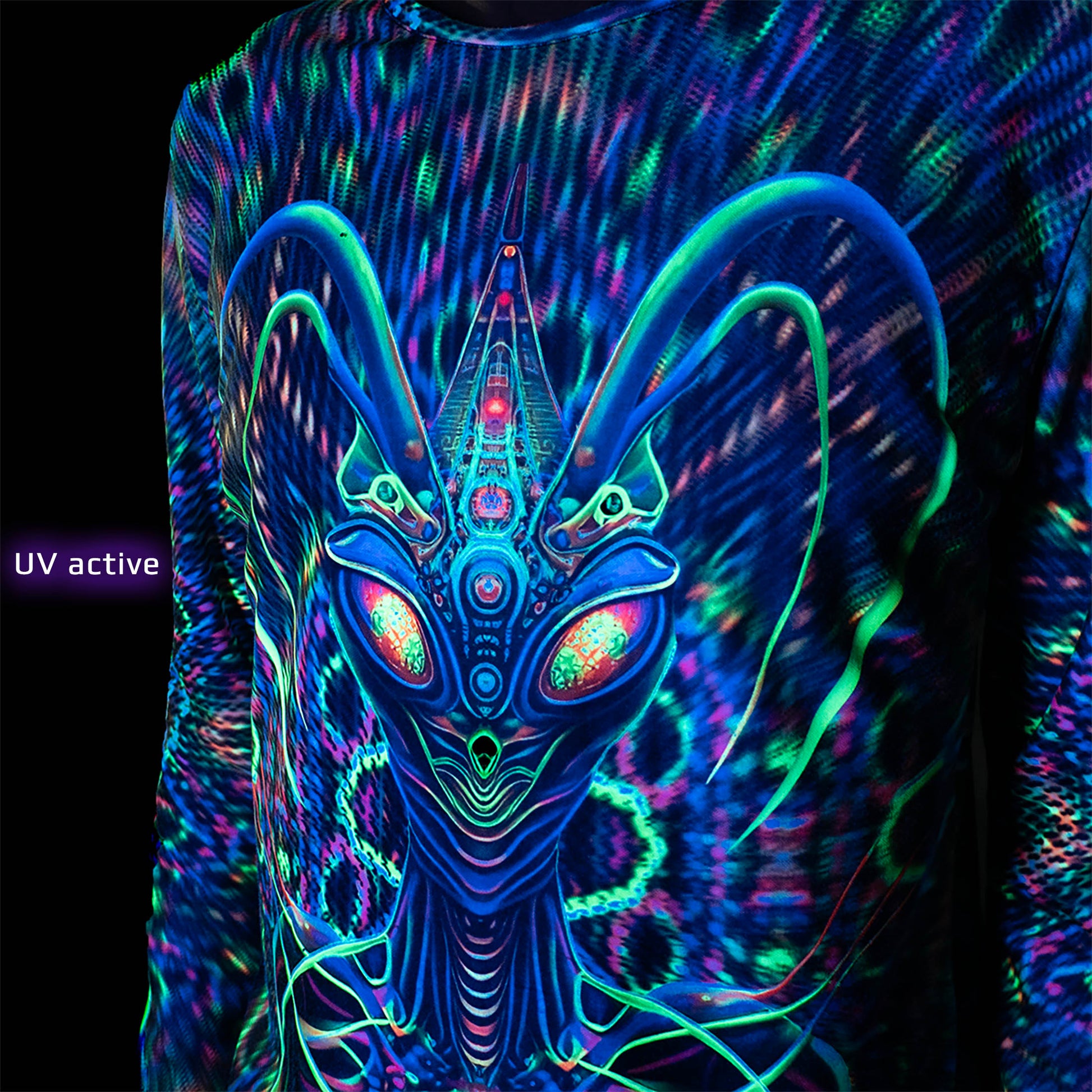 Green Monk Long sleeve UV-active Blacklight - Artrama