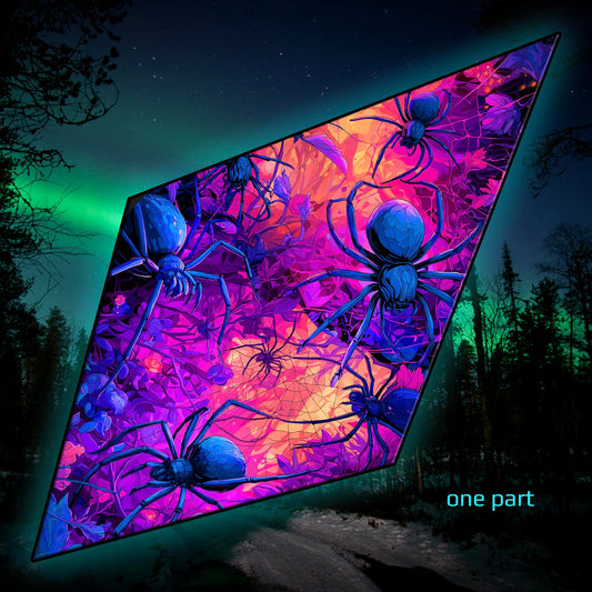 Halloween Spiders Canopy UV Active Blacklight Decor