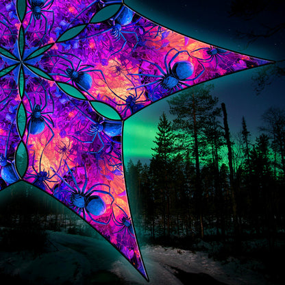 Halloween Spiders Canopy UV Active Blacklight Decor