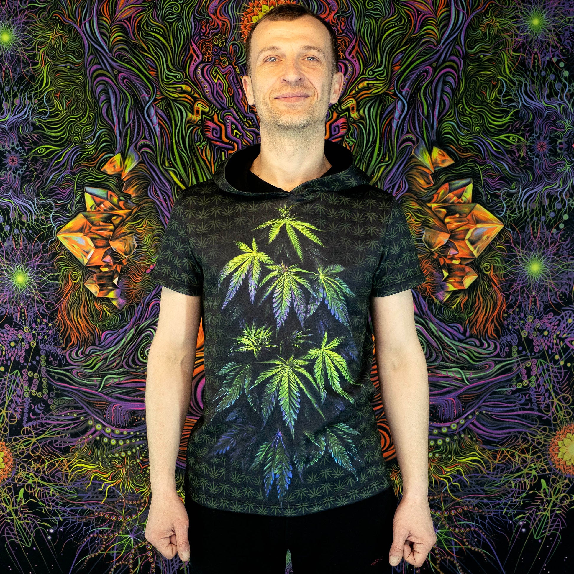 Cannabis Tree T-shirt Blacklight UV active - Artrama