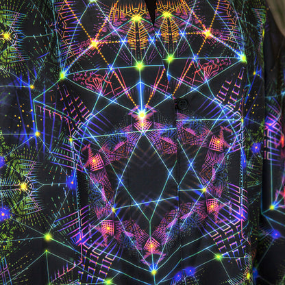 Blacklight Short Kimono ,Concentration Buddha State (Unisex)