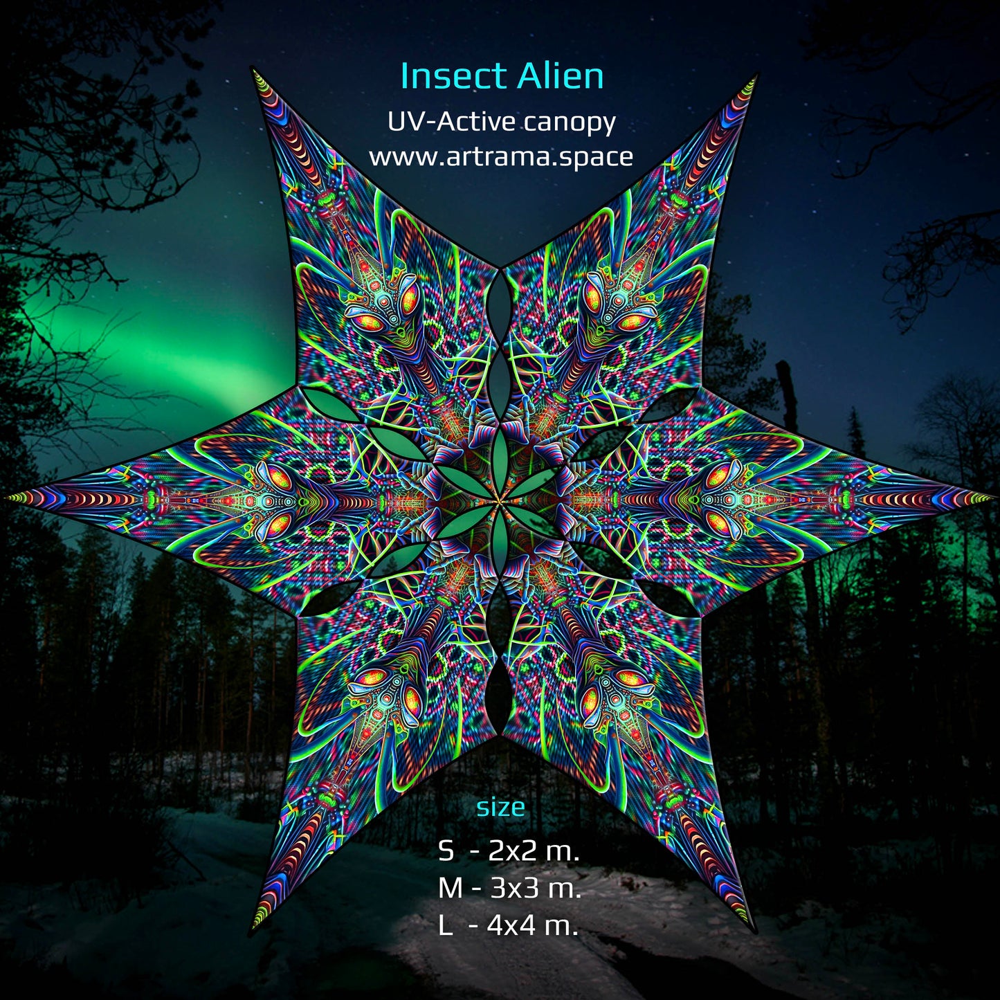 Insect Alien Canopy UV Active Blacklight Decor
