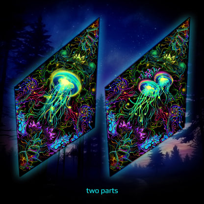 Jellyfish Canopy UV Active Blacklight Decor
