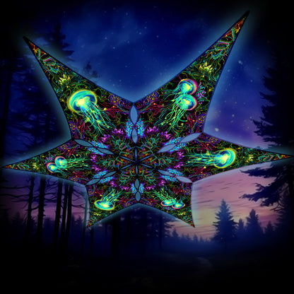 Jellyfish Canopy UV Active Blacklight Decor