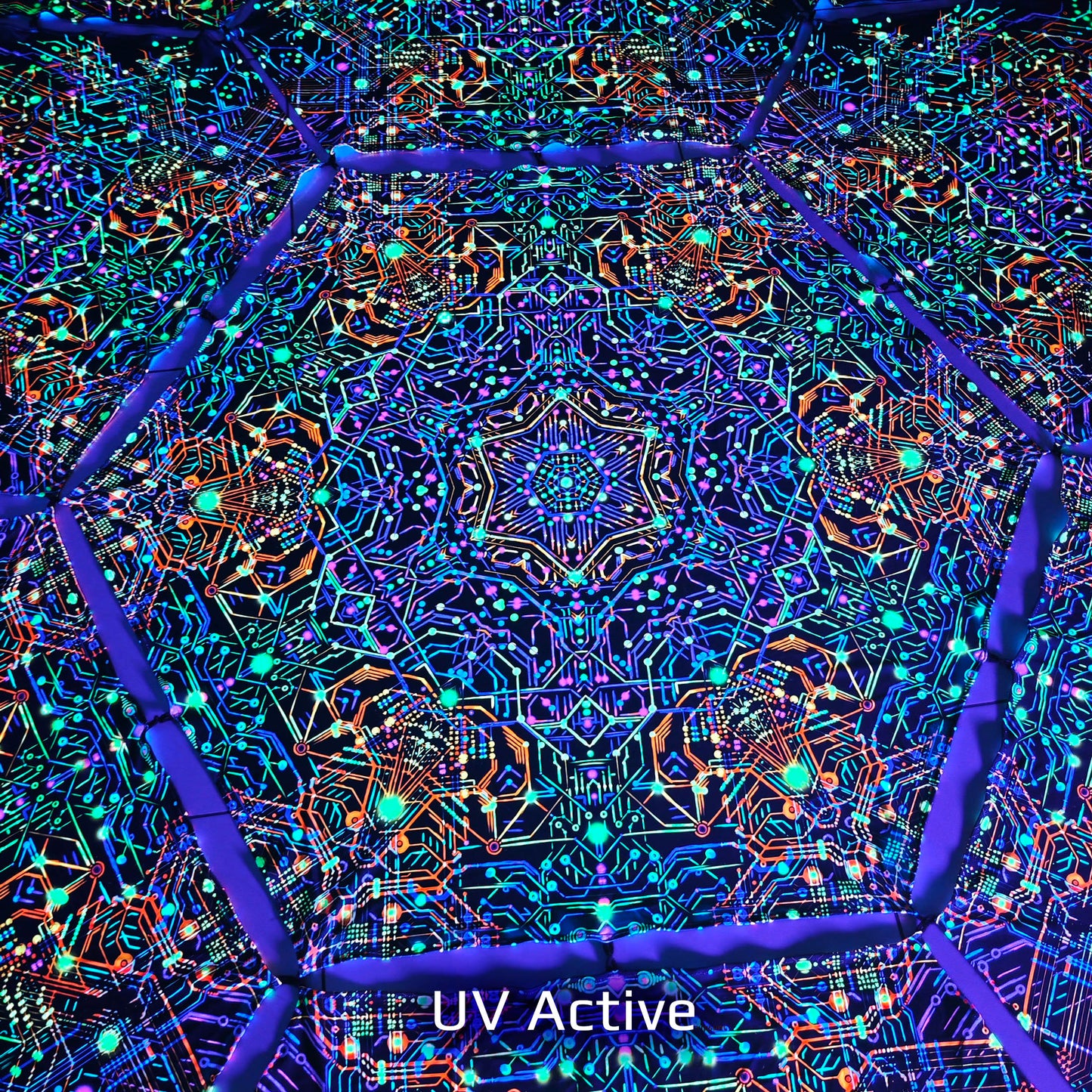 Kaleidoscope Canopy UV-Active Blacklight Decor
