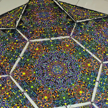 Kaleidoscope Canopy UV-Active Blacklight Decor