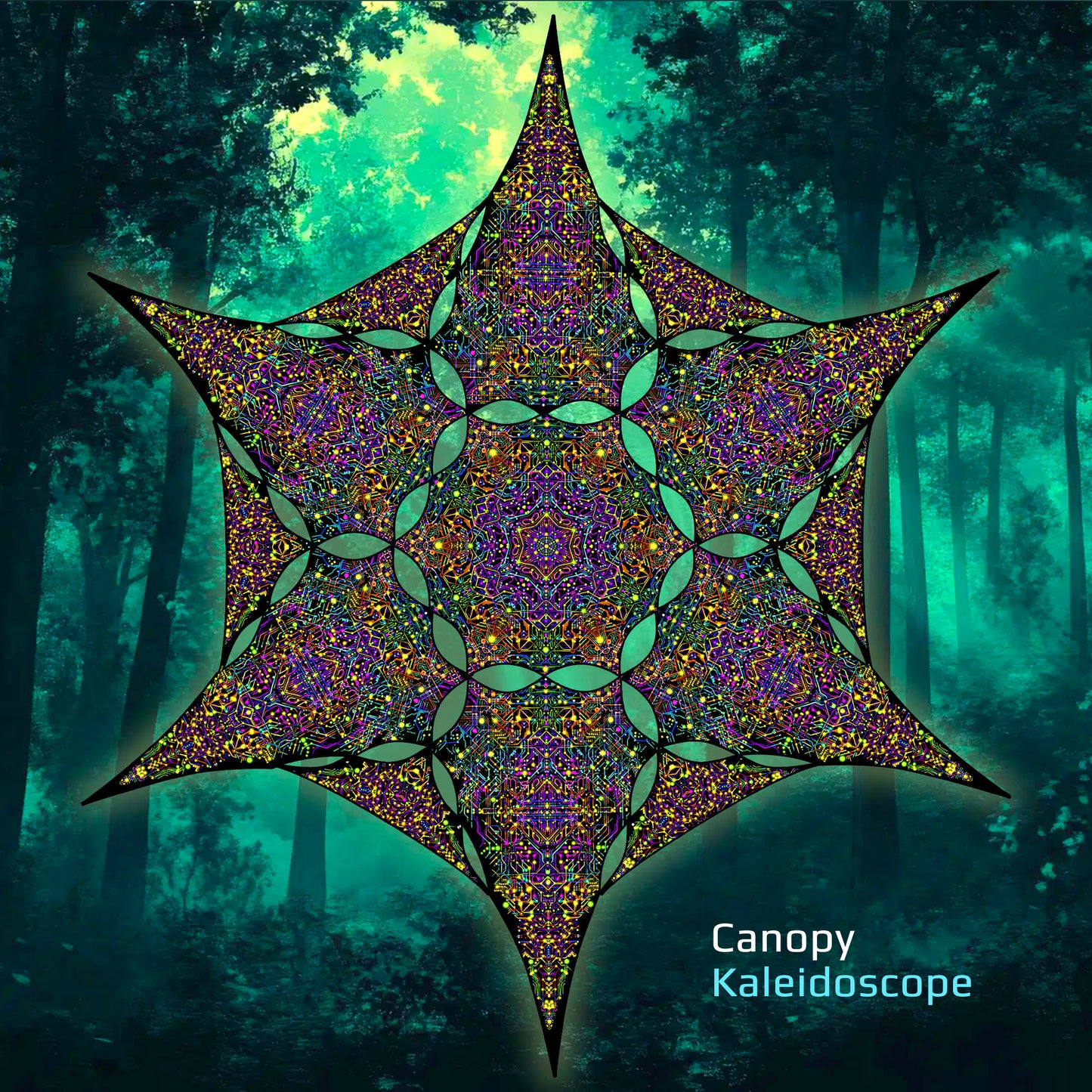 Kaleidoscope Canopy UV-Active Blacklight Decor