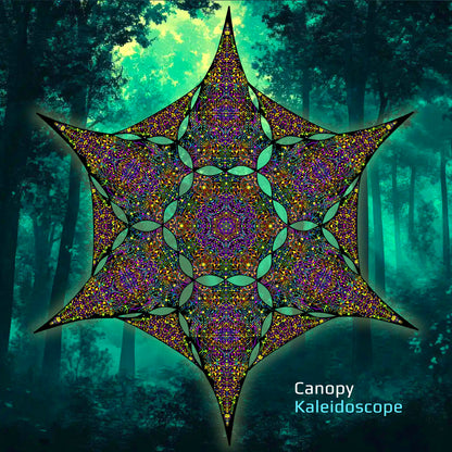 Kaleidoscope Canopy UV-Active Blacklight Decor