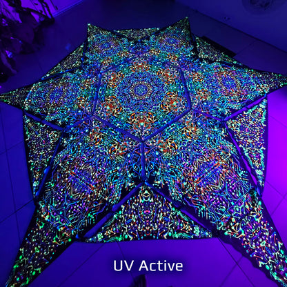 Kaleidoscope Canopy UV-Active Blacklight Decor