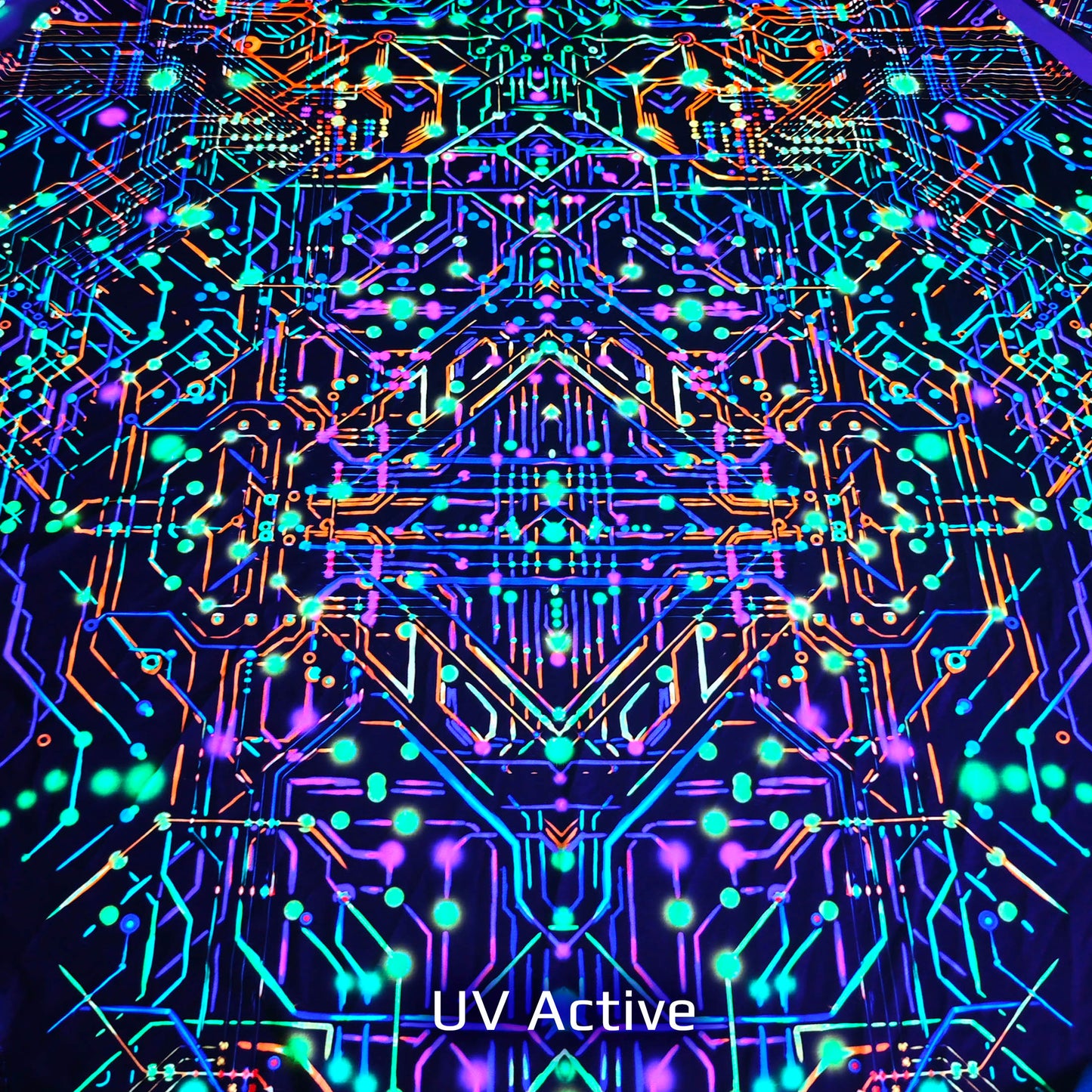 Kaleidoscope Canopy UV-Active Blacklight Decor