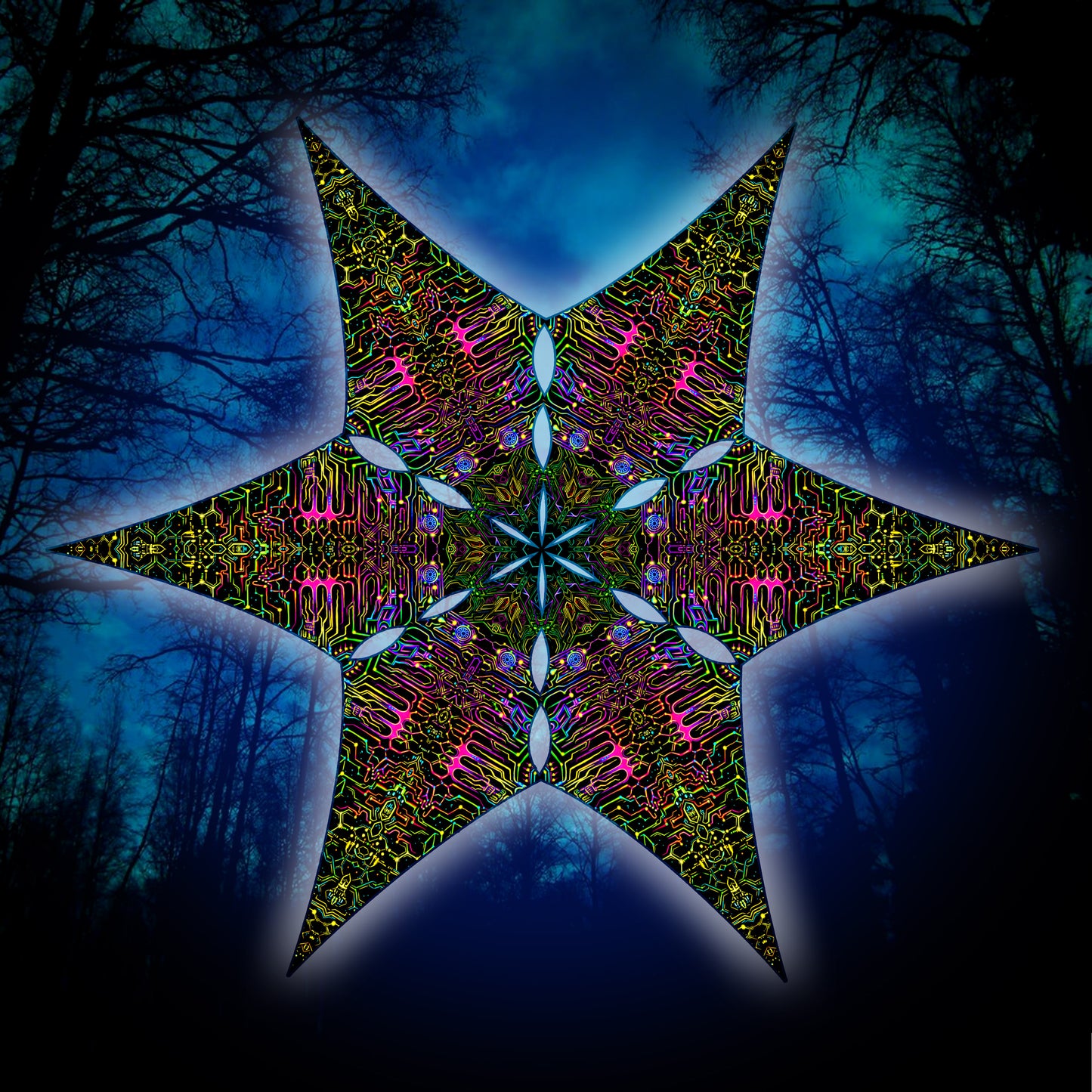 Labyrinth Canopy UV-Active Blacklight Decor
