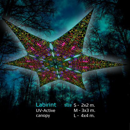 Labyrinth Canopy UV-Active Blacklight Decor