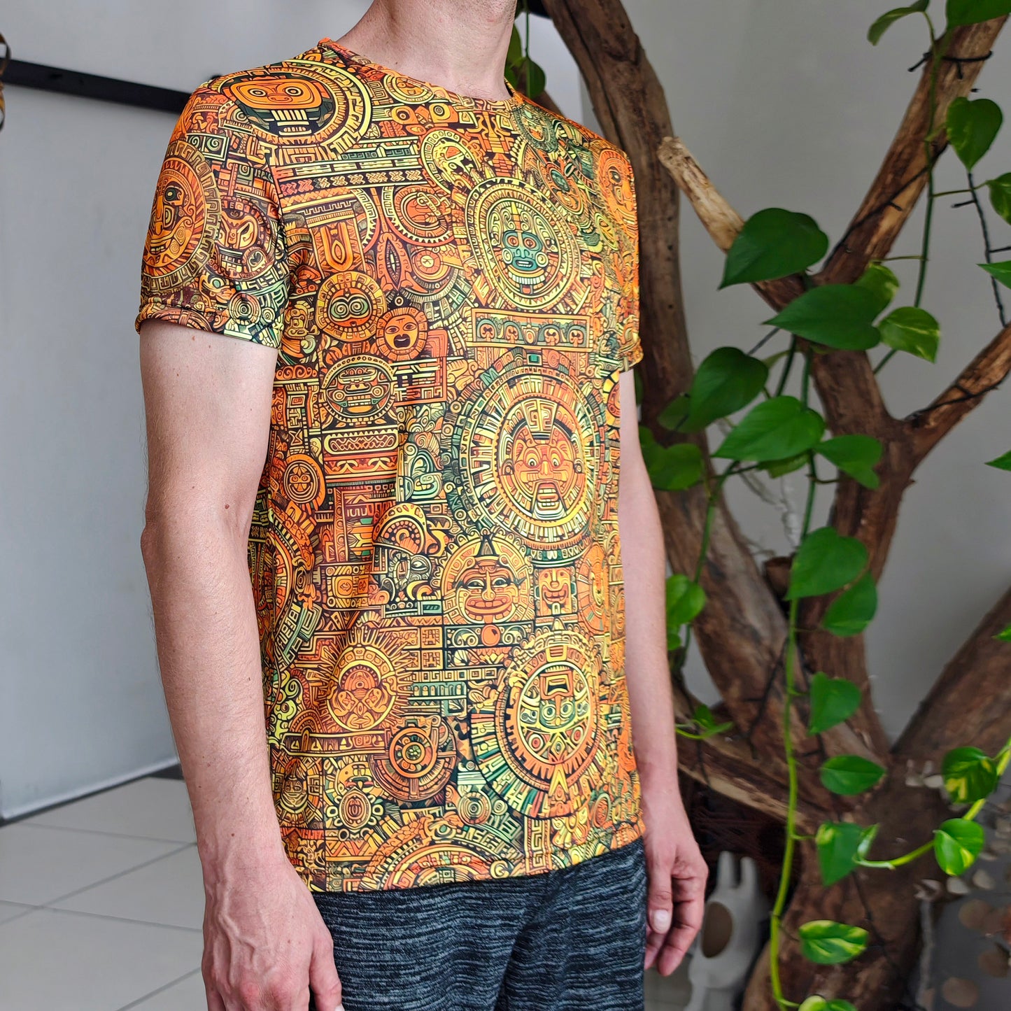 Maya Pattern Blacklight UV active T-shirt