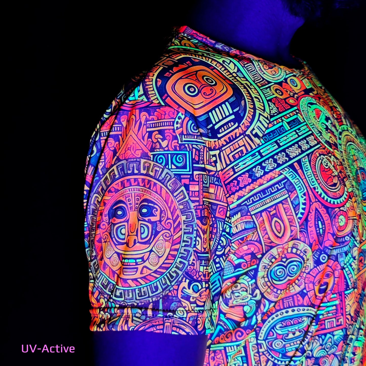 Maya Pattern Blacklight UV active T-shirt