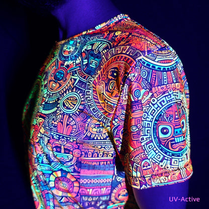 Maya Pattern Blacklight UV active T-shirt