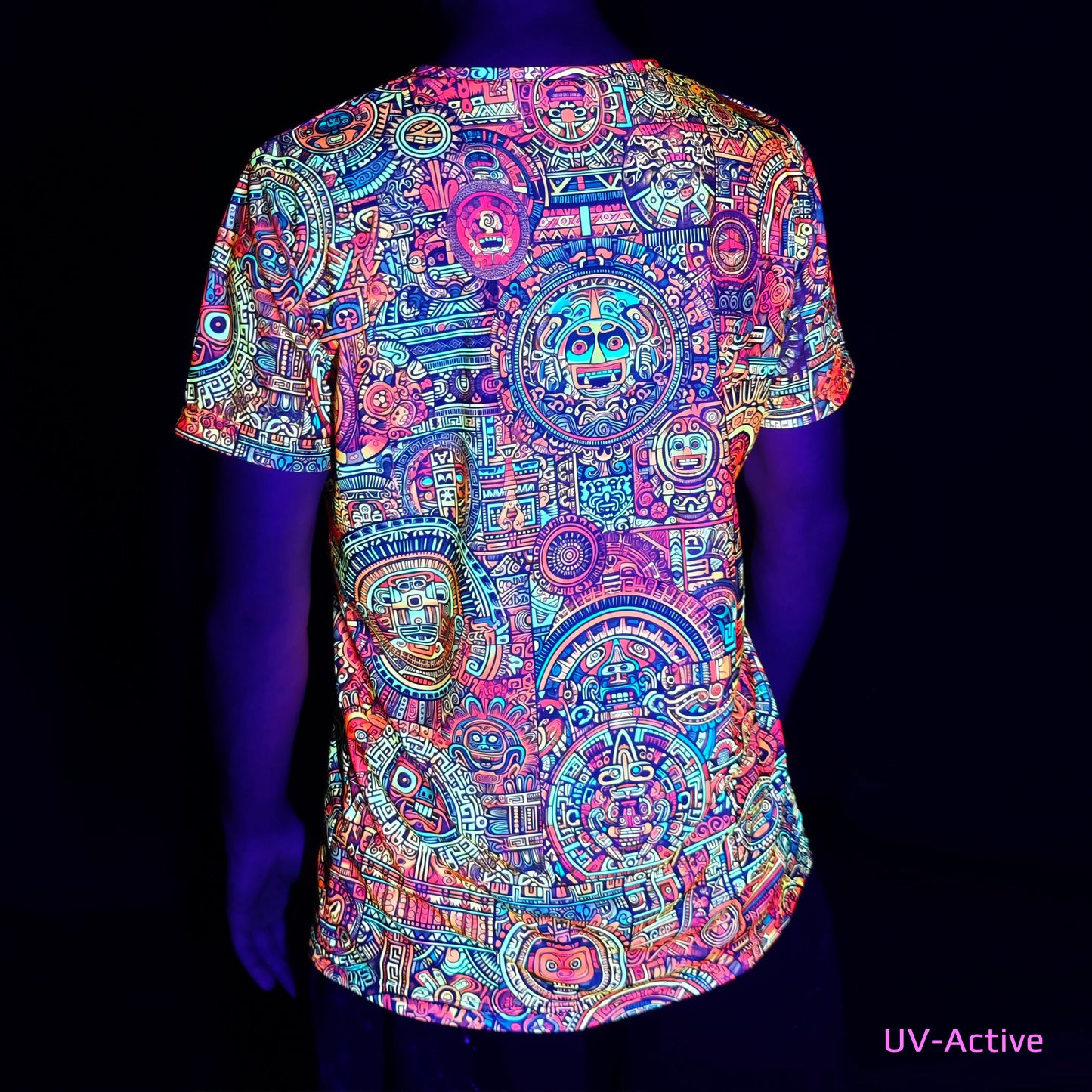 Maya Pattern Blacklight UV active T-shirt