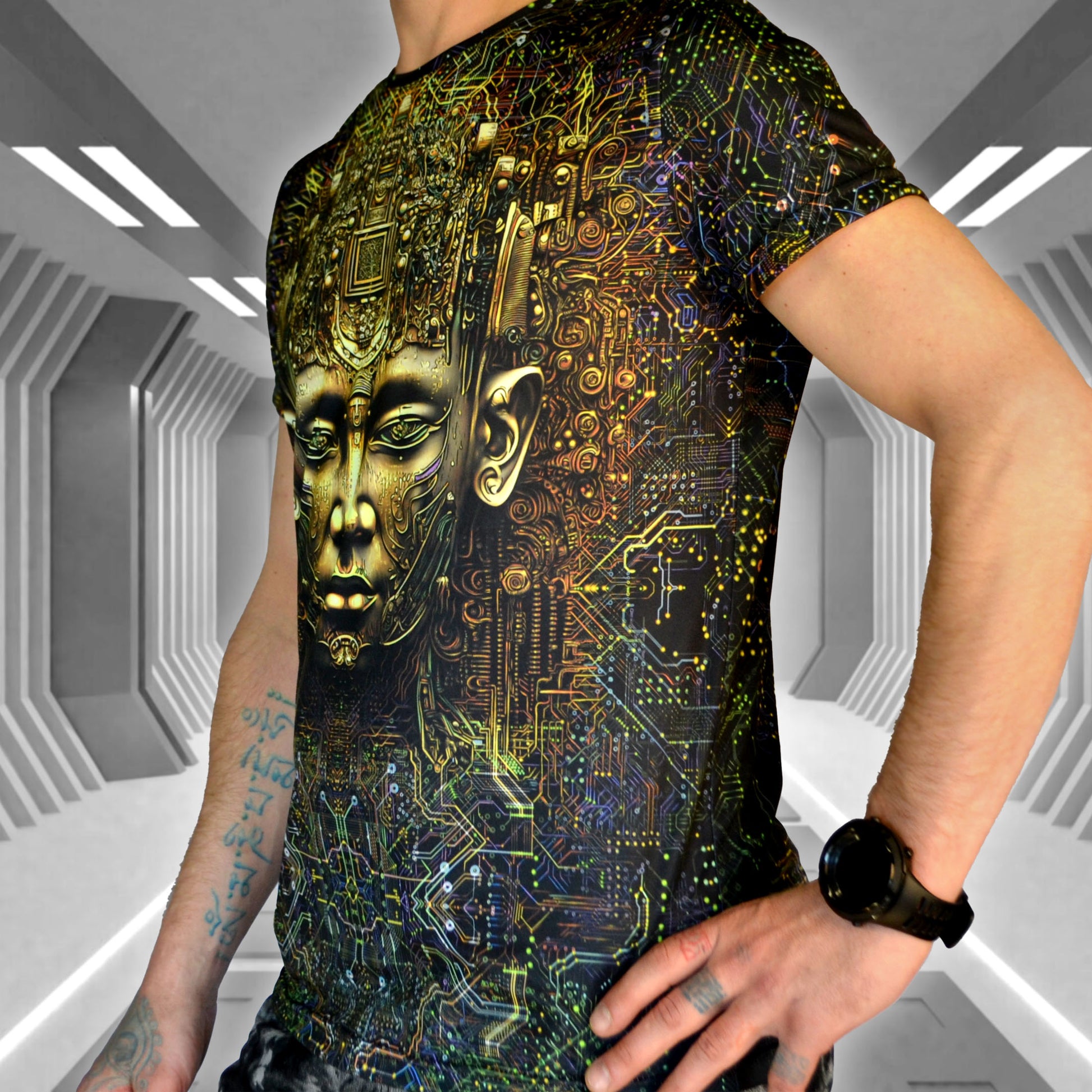 Mind Processor Blacklight UV active T-shirt - Artrama