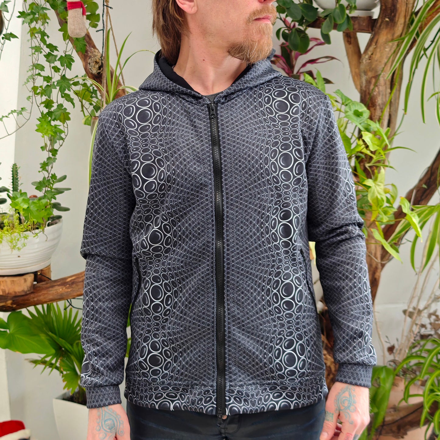 Zip-Up track jacket Molecule - Psy Hoodie blacklight UV active