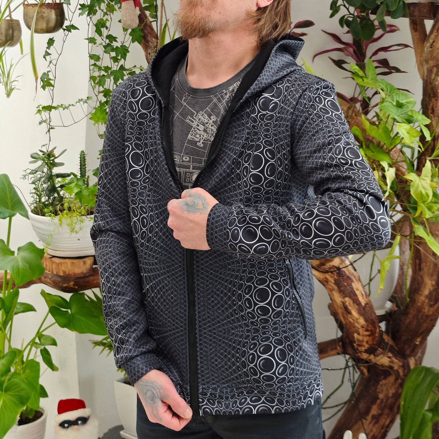 Zip-Up track jacket Molecule - Psy Hoodie blacklight UV active
