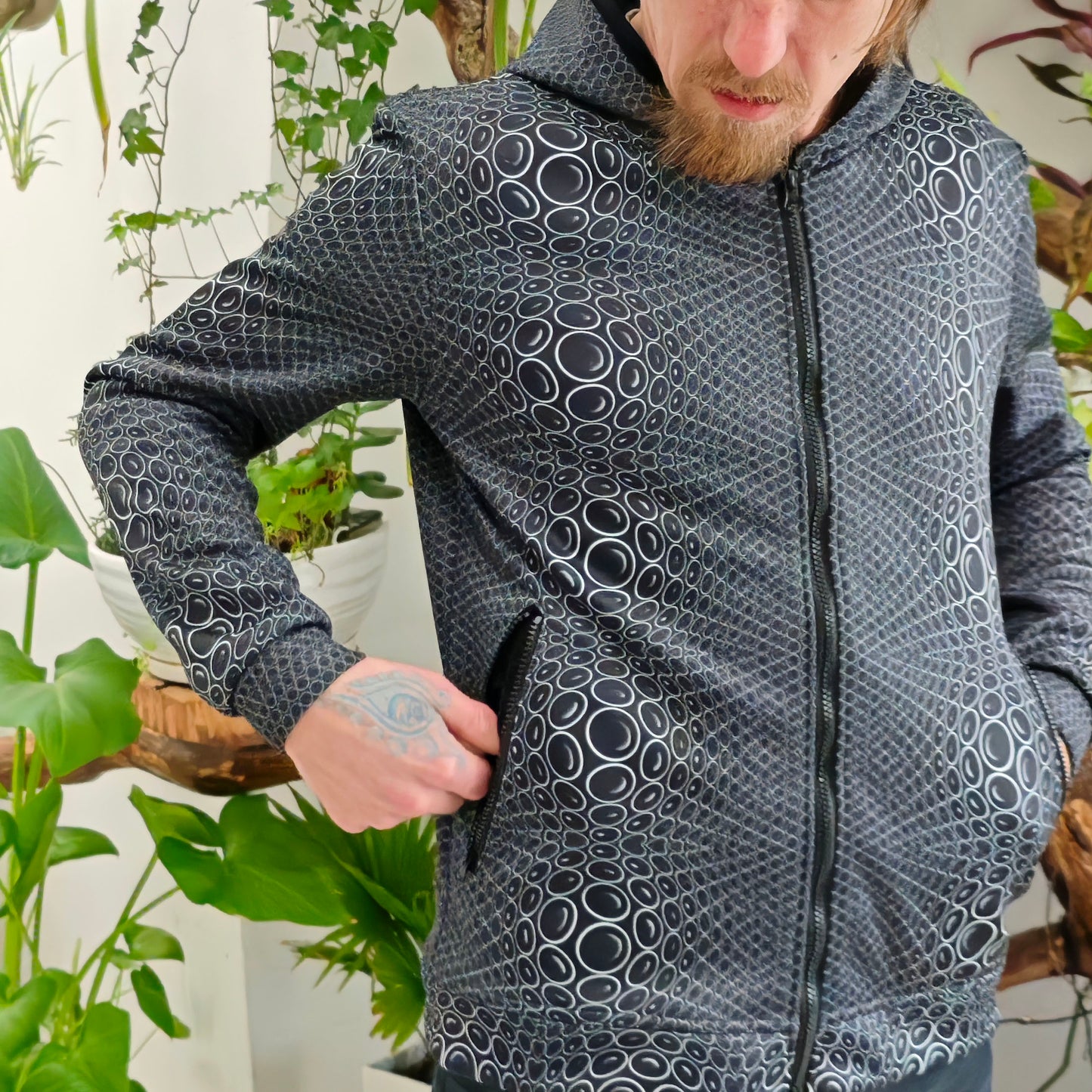 Zip-Up track jacket Molecule - Psy Hoodie blacklight UV active