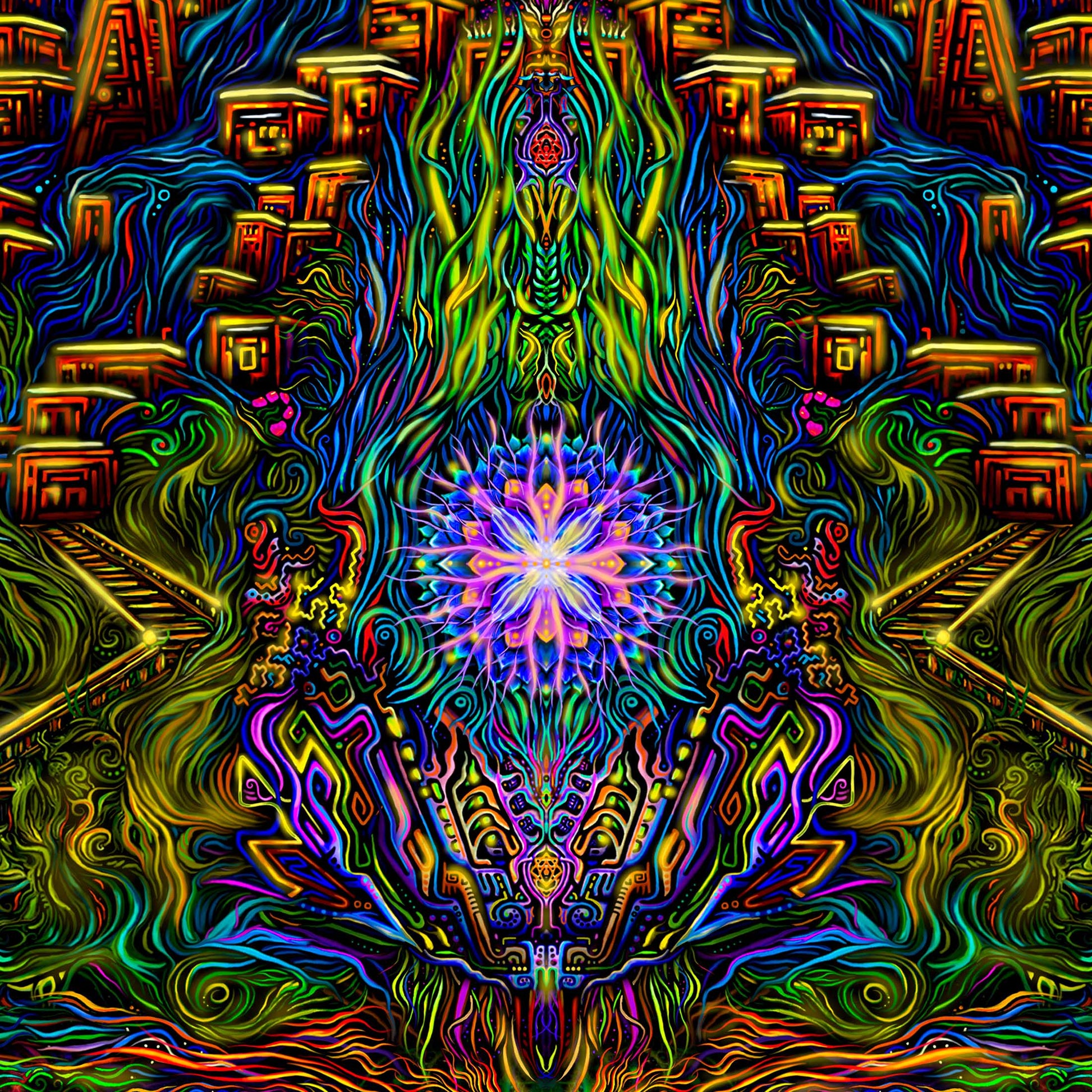 Shiva - Mountain of Light - Psy backdrop UV blacklight active - Artrama