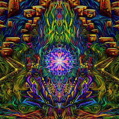 Shiva - Mountain of Light - Psy backdrop UV blacklight active - Artrama