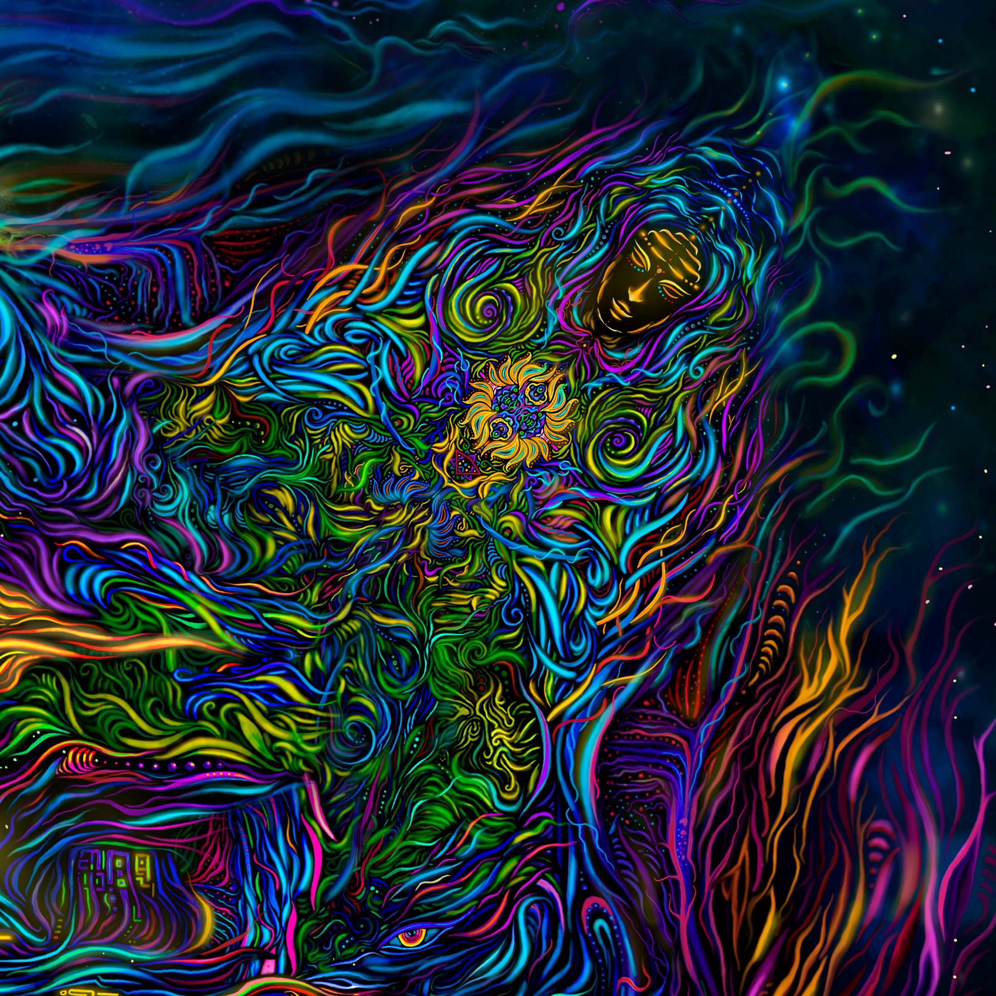 Shiva - Mountain of Light - Psy backdrop UV blacklight active - Artrama
