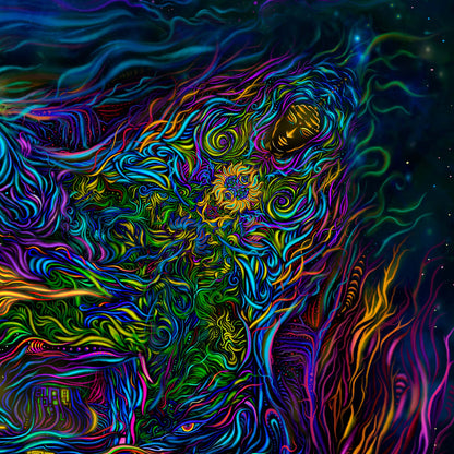 Shiva - Mountain of Light - Psy backdrop UV blacklight active - Artrama