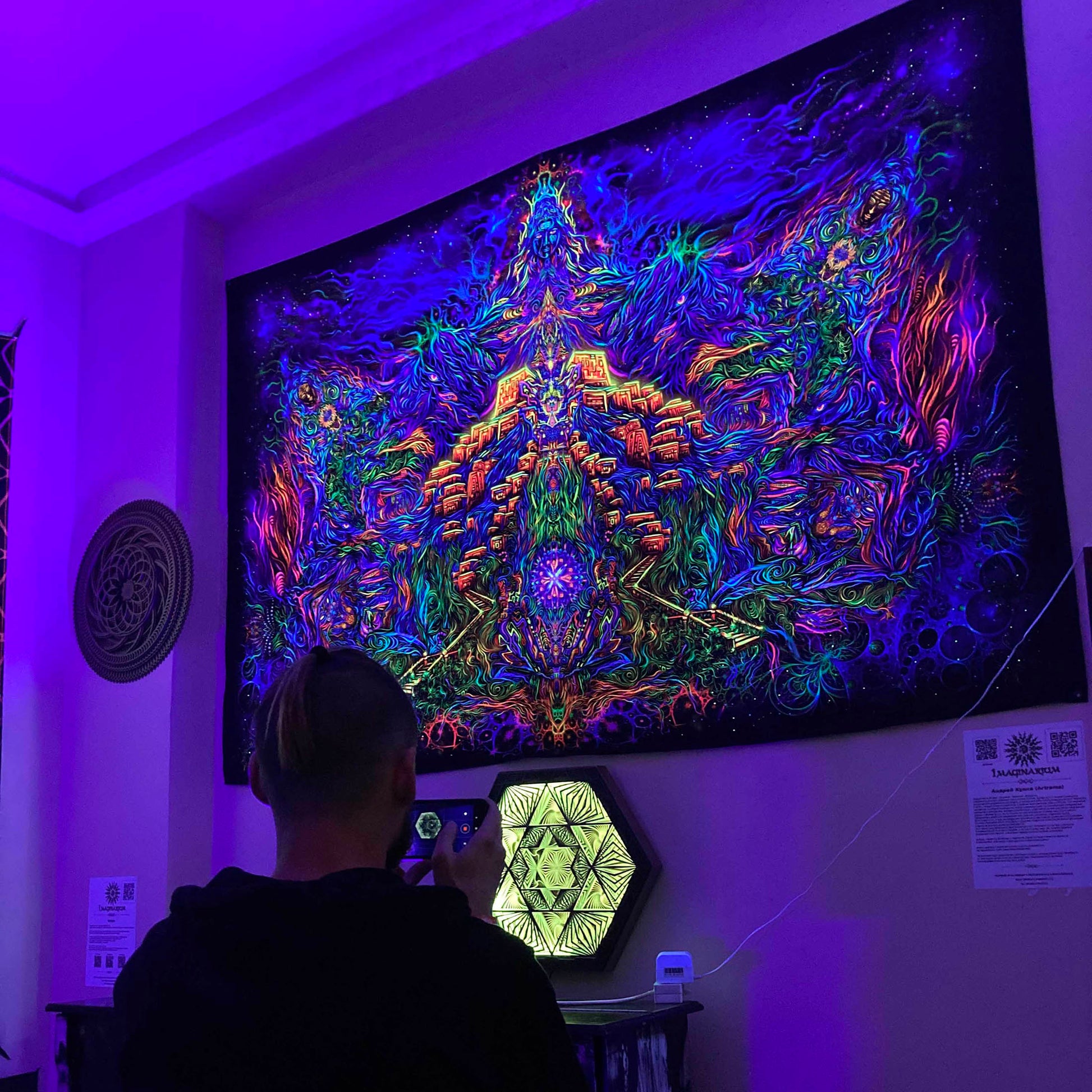 Shiva - Mountain of Light - Psy backdrop UV blacklight active - Artrama