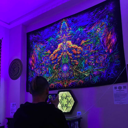 Shiva - Mountain of Light - Psy backdrop UV blacklight active - Artrama