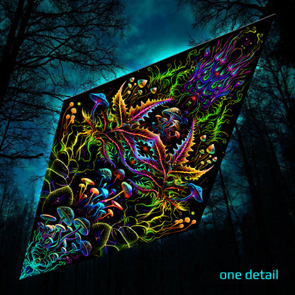 Mushroom Kingdom Canopy UV-Active Blacklight Decor