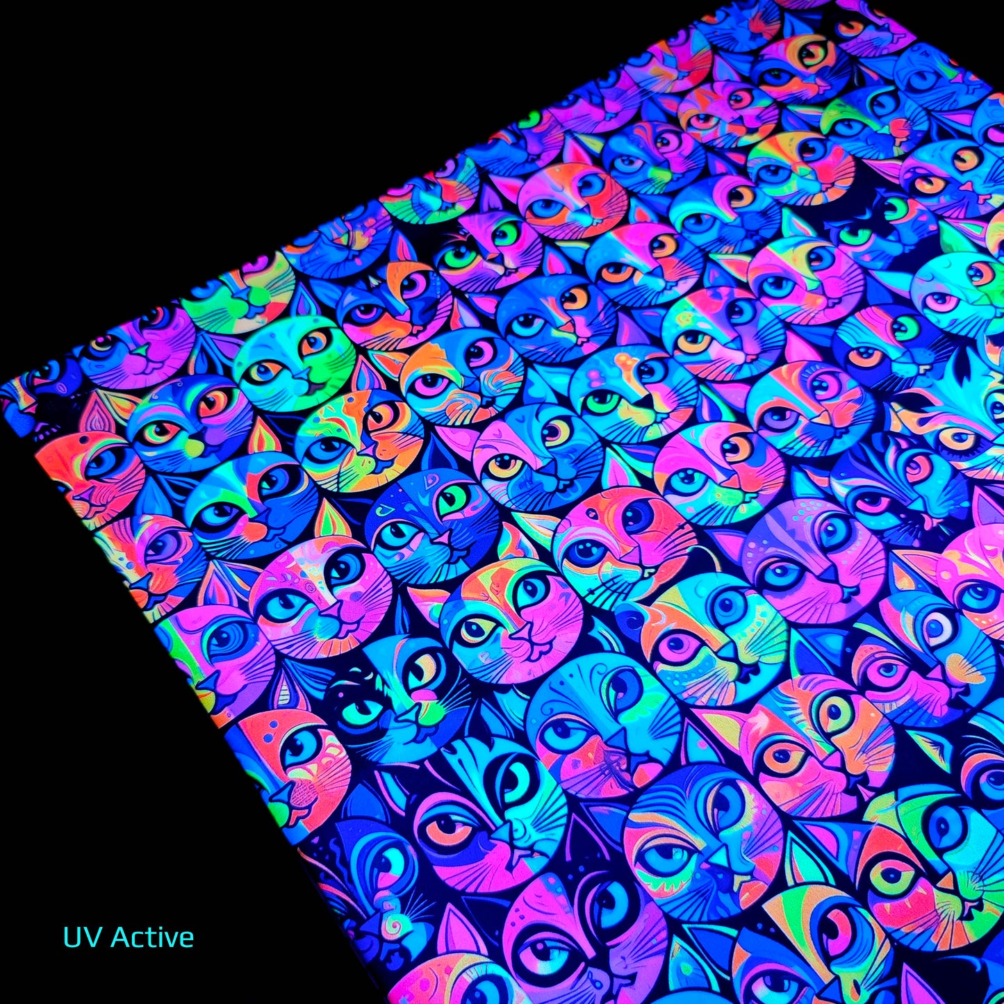 All we need is cats flying pillowcase uv blacklight active (Copy)