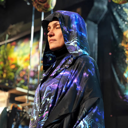 Blacklight Kimono Dragons, Rave Dress, Festival Tunic, Trippy Wear (Unisex)