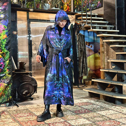 Blacklight Kimono Dragons, Rave Dress, Festival Tunic, Trippy Wear (Unisex)