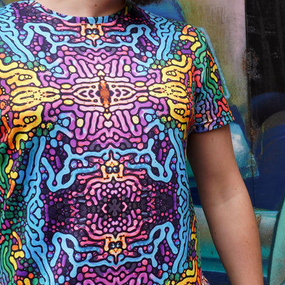 Psychedelic Worms Blacklight UV active T-shirt - Artrama