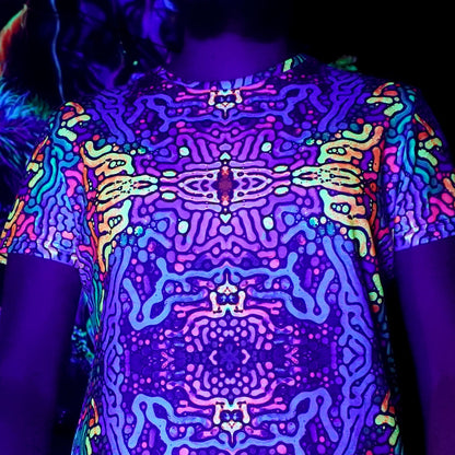 Psychedelic Worms Blacklight UV active T-shirt - Artrama