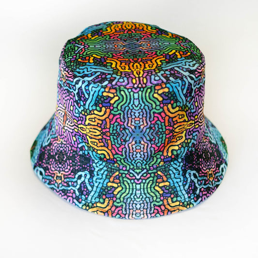 Psy Worms Panama, Blacklight UV active bucket hat