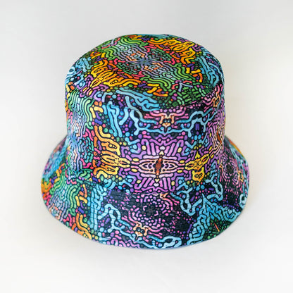 Psy Worms Panama, Blacklight UV active bucket hat