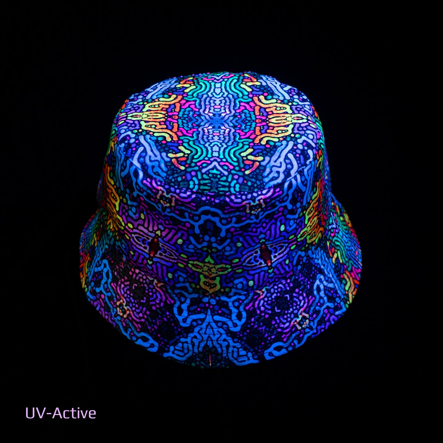 Psy Worms Panama, Blacklight UV active bucket hat