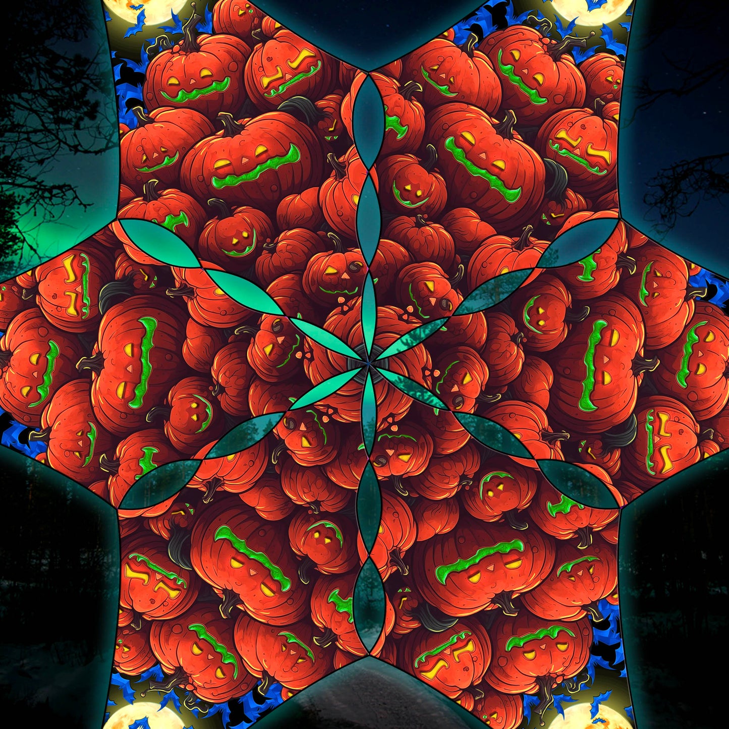 Pumpkins Canopy UV Active Blacklight Decor