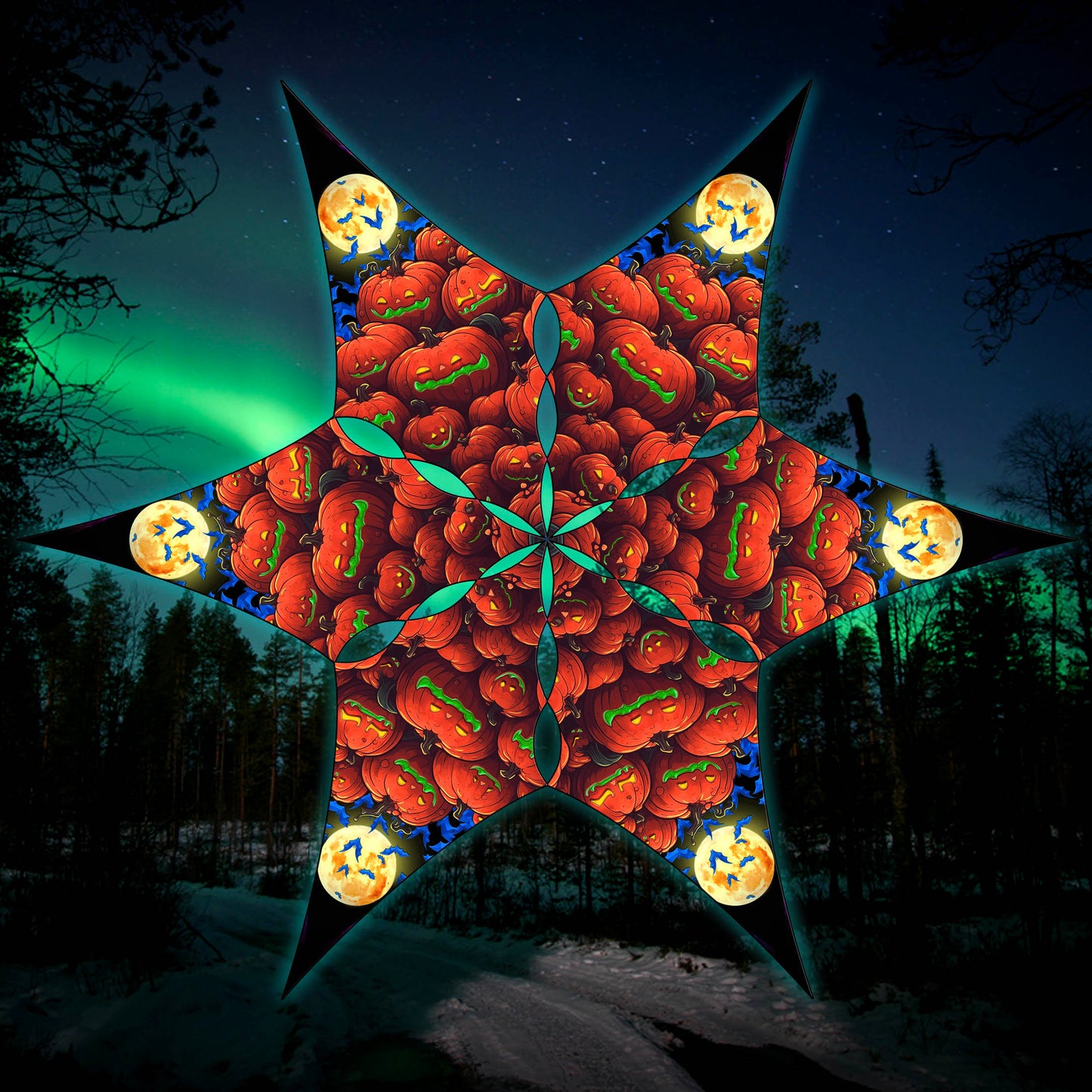 Pumpkins Canopy UV Active Blacklight Decor