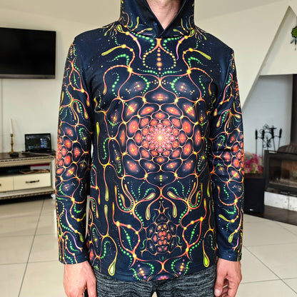 Red Fractals Long sleeve UV-active Blacklight Origin of life on Earth