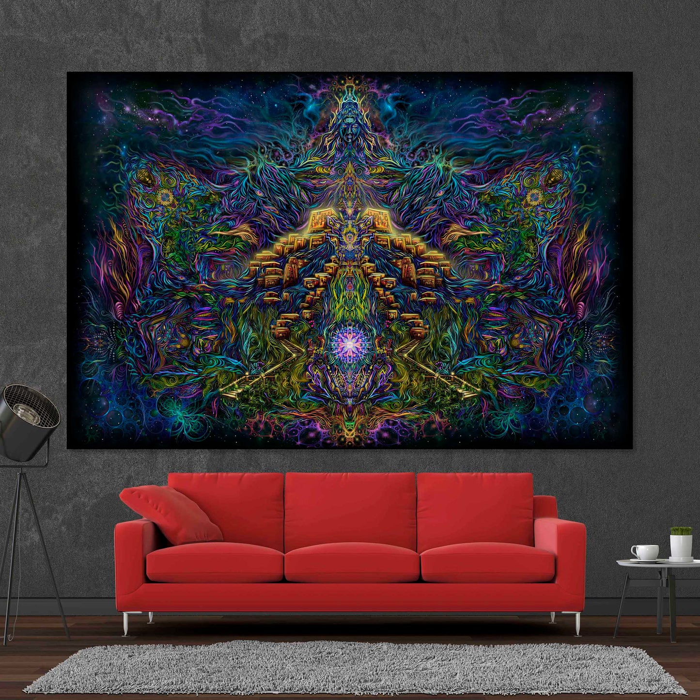 Shiva - Mountain of Light - Psy backdrop UV blacklight active - Artrama