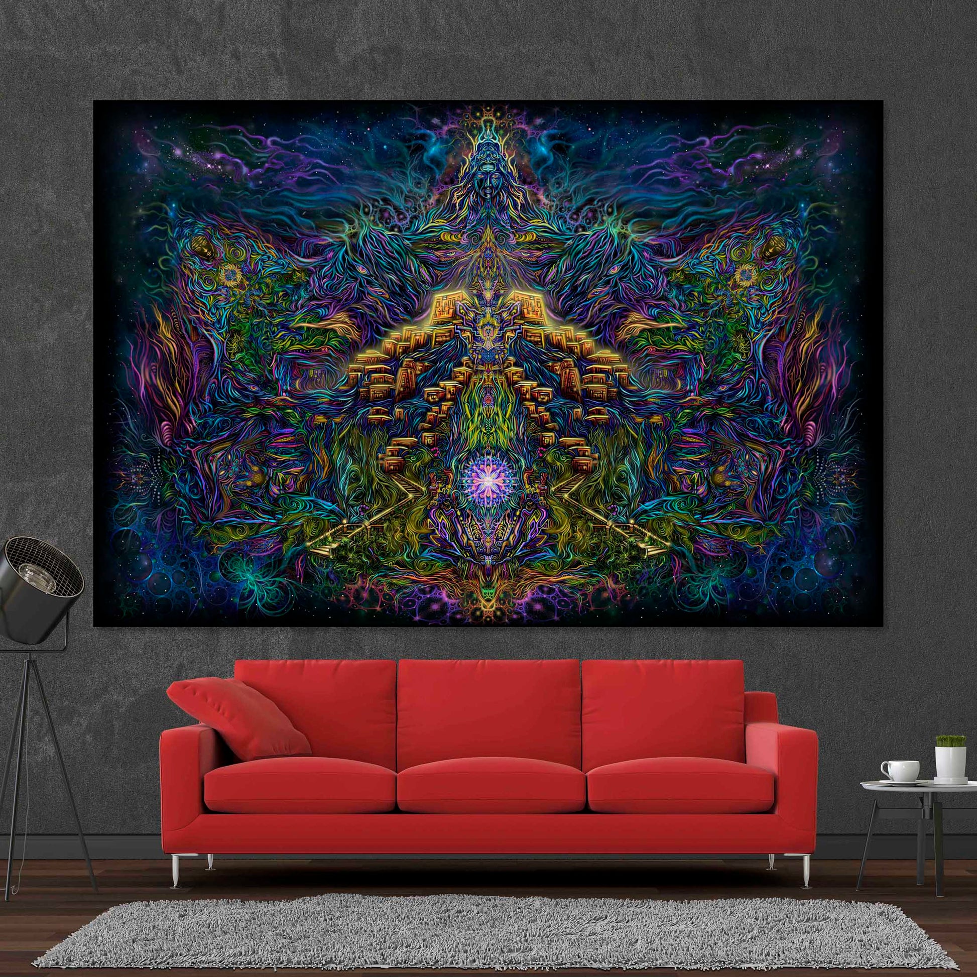 Shiva - Mountain of Light - Psy backdrop UV blacklight active - Artrama