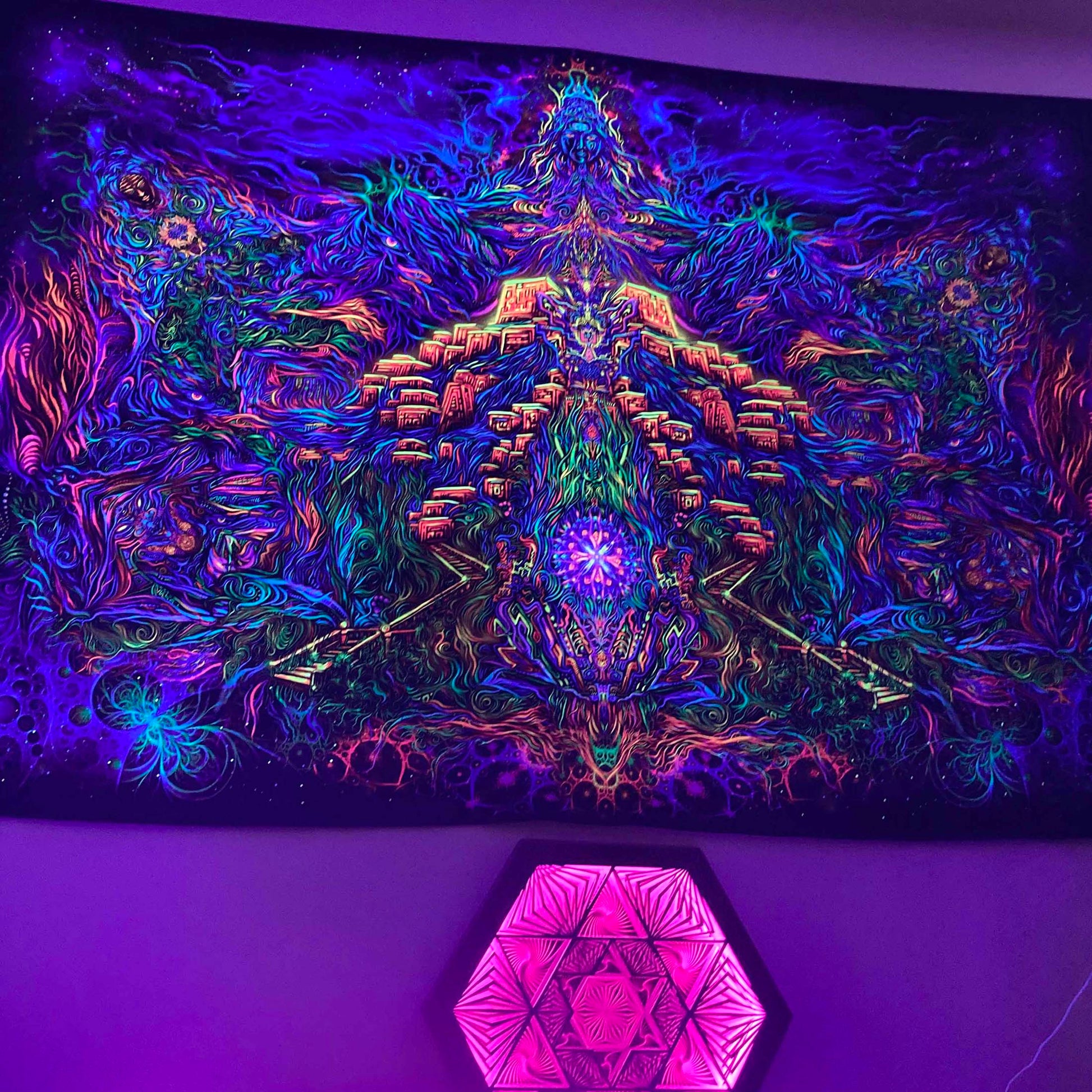 Shiva - Mountain of Light - Psy backdrop UV blacklight active - Artrama