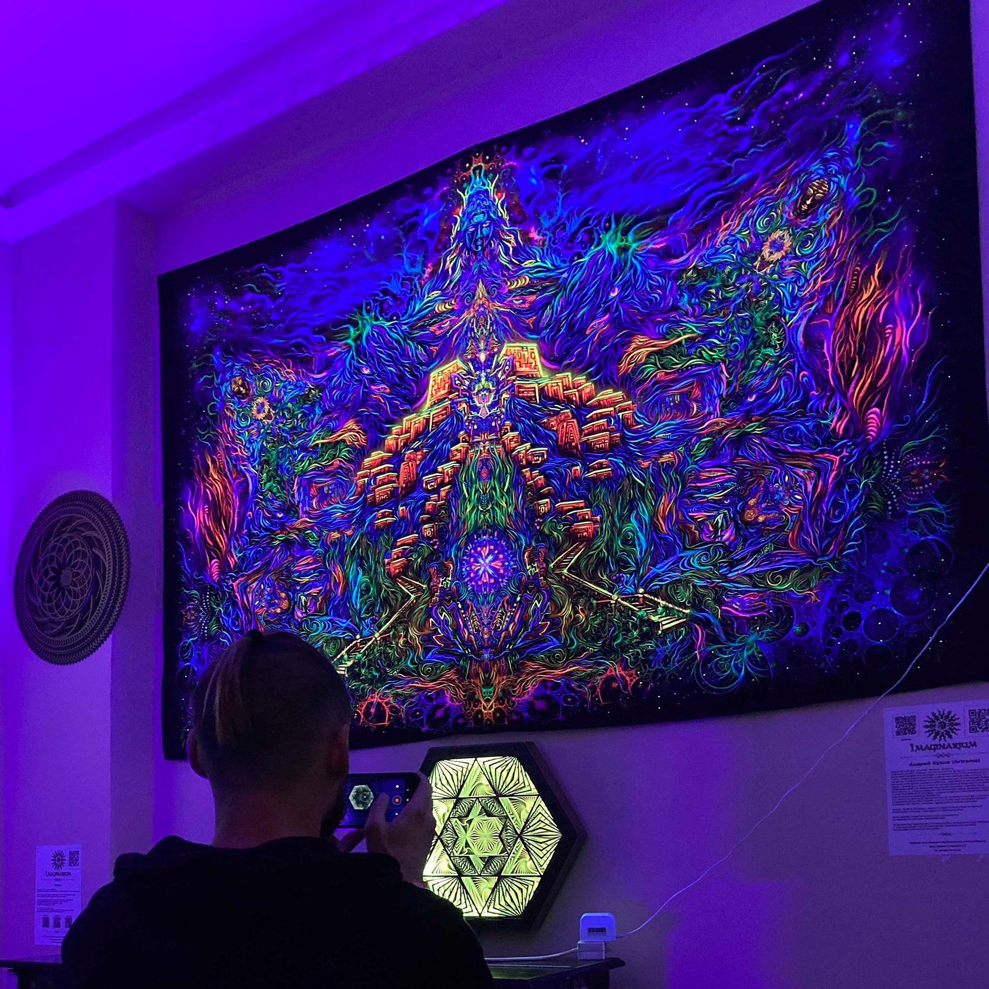 Shiva - Mountain of Light - Psy backdrop UV blacklight active - Artrama