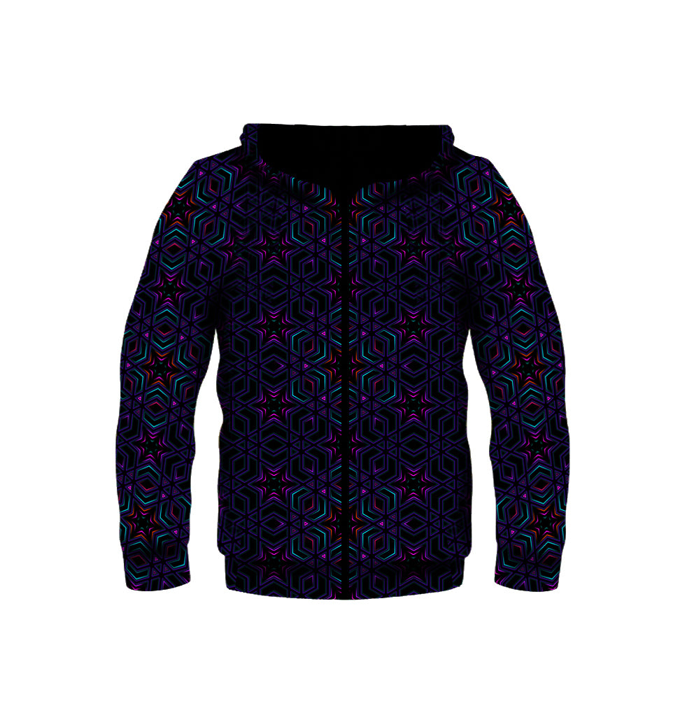 UV-active Zip-Up track jacket Sacred Geometry