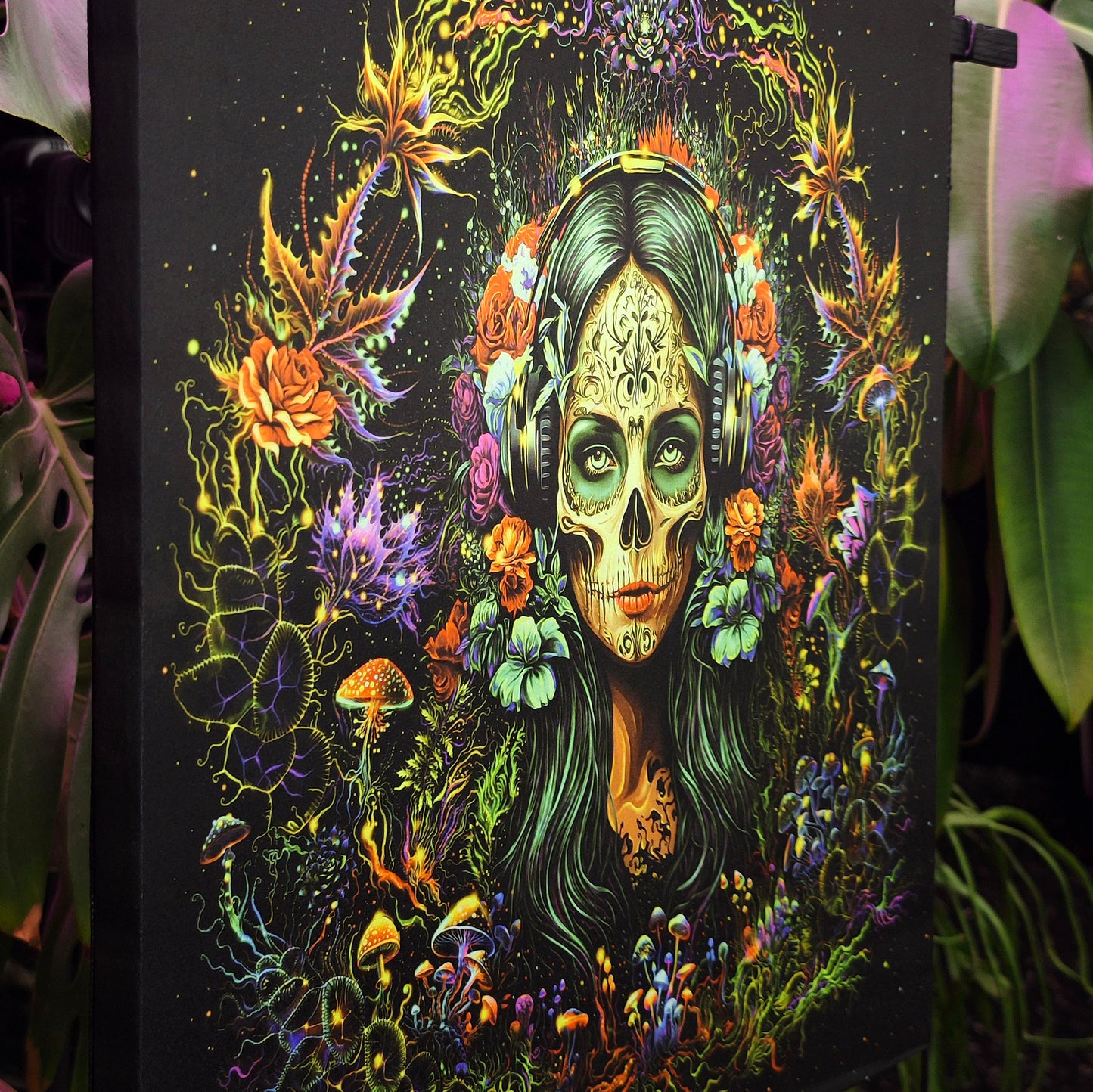 Santa Muerte UV-Active Wrapped Canvas