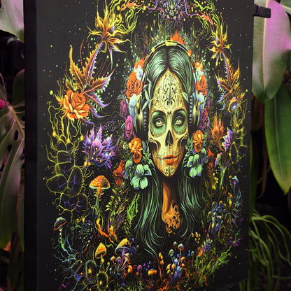Santa Muerte UV-Active Wrapped Canvas